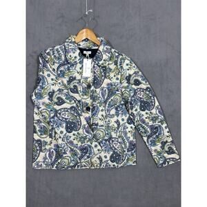 Vera Bradley Quilted Puffer Zip Up Jacket Size S $100 Paisley NWT Berry Blue